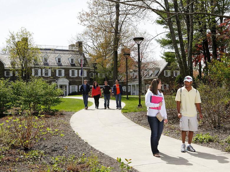Students walking around the campus